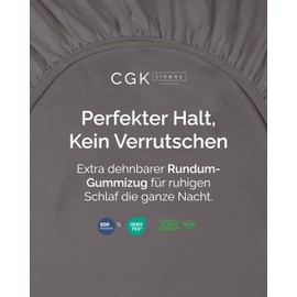 Fitted Sheet 100 x 200 cm Dark Grey - Extra Deep Fitted Sheet for Mattresses and Box Spring Bed up to 30 cm (12 Inches) Height - Microfibre - Soft Brushed - Wrinkle-Free, Shrink and Colour Resistant - Oeko-Tex
