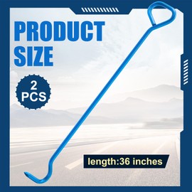 Therwen 2 Pcs Manhole Cover Hook 36" Made with 5/8" Hex Alloy Steel Rigid Heavy Duty Manhole Hook Tool Versatile Lifter with Rotated Handle for Storm Drains Septic Tank Lids Puller Moving