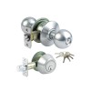 3PK Grade 3-Combo Lockset Entry knob+Deadbolt Keyed Alike Silver+18 Keys