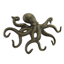 SPI Swimming Octopus Antique Bronze Finish Decorative Wall Hook