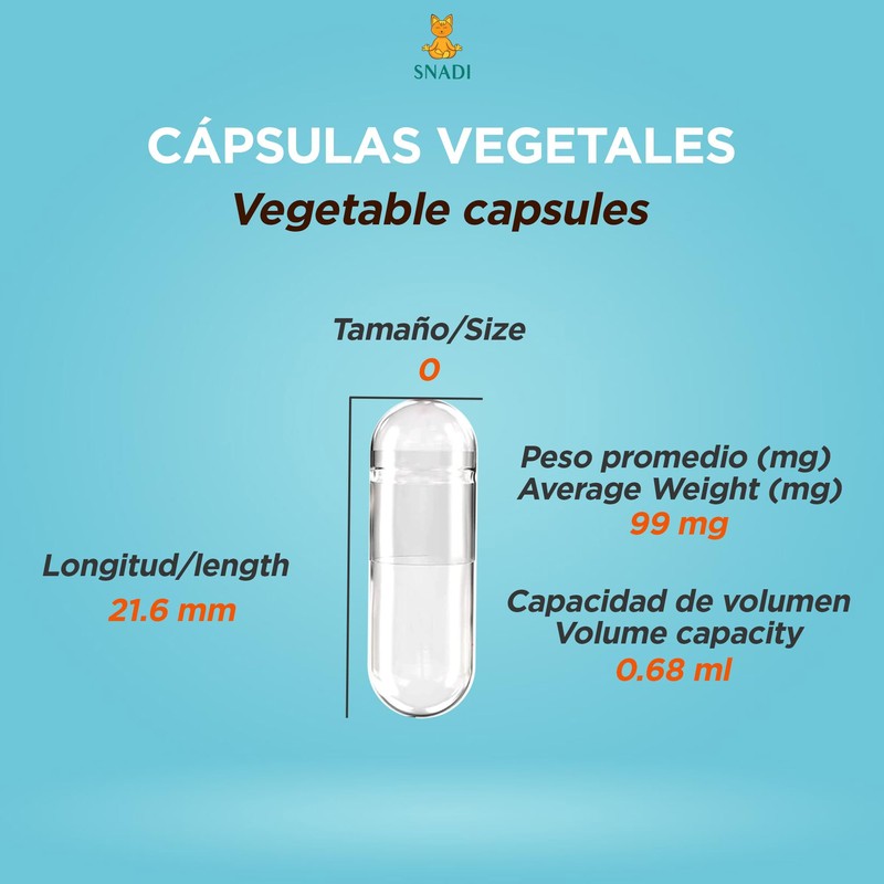 Empty Capsules 0 Vegan - Pack of 1000 Empty Capsules