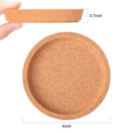 18 Pcs Cork Coasters Bulk 4 Inch Round Lip Cup Holder Leak Proof Cork Coasters for Drinks Reusable Absorbent Cup Coaster for Mugs Coffee Glass Table Desk Party Supplies, Brown