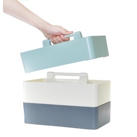 Enjoy Organizer -Large Portable Caddy, DIY Dividers, 8 Compartments, School Office Supplies,Portable Basket with Handle Storage Organizer Modern Made in USA (3 PACK, Mint/Gray/Ivory)