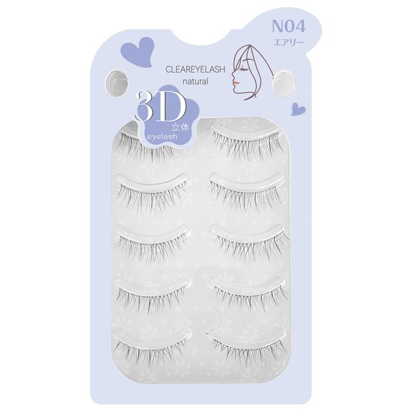 CLEAREYELASH Natural False Eyelashes, 3D 3D Matsueku Method, 5 Pairs