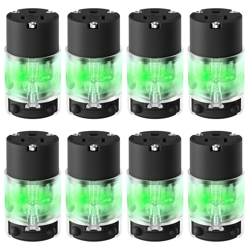 Yomiuwo 8 Pack Lighted Extension Cord Replacement Ends15 Amp 125
