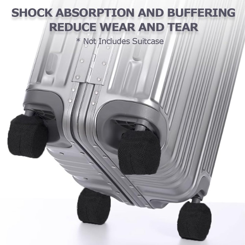 SHINETEC Luggage Suitcase Wheel Cover Socks - Noise-Reducing & Anti-Scratch
