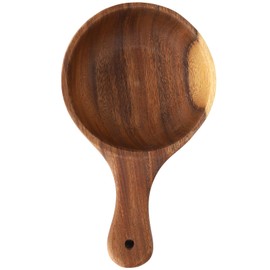Natudeco Wooden Bowl, Wooden Salad Bowl, Easy to Hang, Easy to Clean, with Handle, Bowl, Kitchen Utensils for Pasta, Fruit, Cucumber, Salad