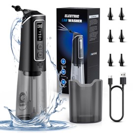 ONLYCARE ONLYCARE Ear Wax Removal - 3 Pressure Modes LED Display Water Powered Ear Cleaner with 6 Reusable Replacement Tips - Rechargeable Ear Irrigation Flushing System Earwax Cleaning Tool