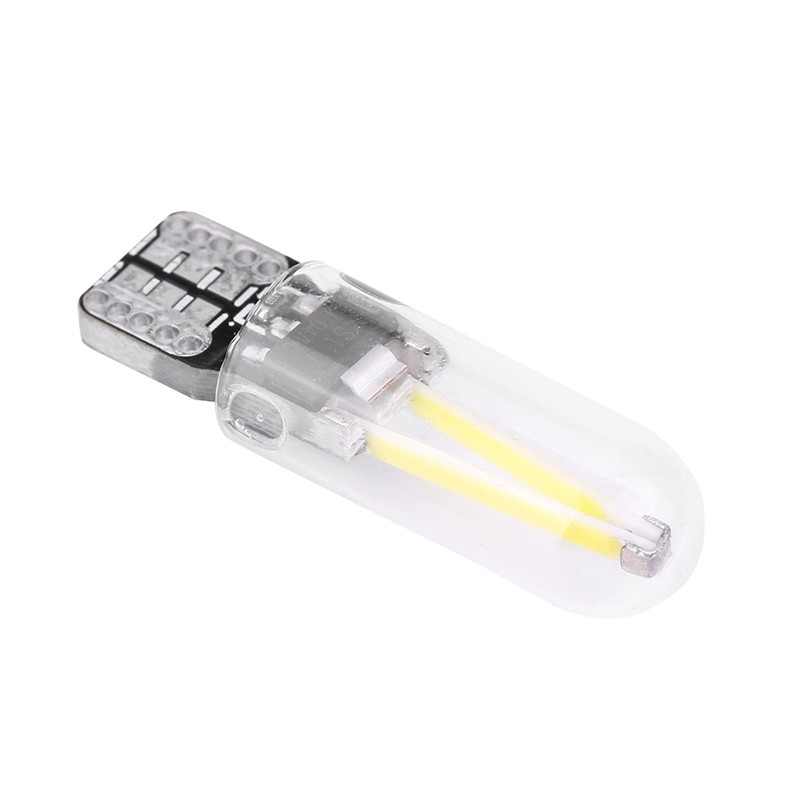 10pcs 12V W5W T10 194 Glass COB Filament LED Car