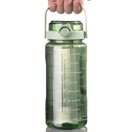 1500ml, 2000ml Bottle Water Bottle, Large Capacity, Portable Straw Sports Water Bottle, 2-Way with Straw, Water Level Scale, BPA Free, Plastic Water Bottle, For Adults, Kids, Outdoors, Sports,