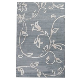 SUPERIOR Indoor 8' x 10' Area Rug with Jute Backing, Shabby Chic Floral Decor, Perfect for Living Room, Bedroom, Office, Hallway, Entry, Dorm, Kitchen, Hardwood Floors, Vine Collection, Grey