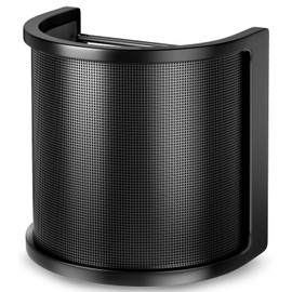 Pop Filter,PEMOTech [Upgraded Three Layers] Metal Mesh & Foam & Etamine Layer Microphone Pop Filter,Microphone Windscreen Cover,Handheld Mic Shield Mask for Vocal Recording,Youtube videos,Streaming