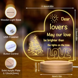 Romantic Gifts for Lovers,Acrylic Engraved Night Light,Birthday Gifts for Men and Women, Christmas Thanksgiving Valentine's Day Gifts for Wife, Husband, Boyfriend, Girlfriend