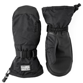 Hestra Unisex Gauntlet Sr Mitt, Waterproof, Windproof Insulated Mittens for Skiing & Snowboarding, Men & Women - Black/Black - 7