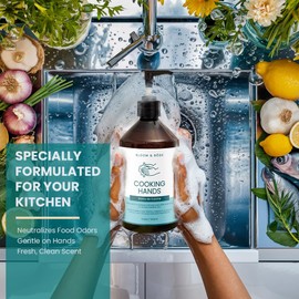 Bloom & Bōde Luxury Liquid Hand Soap - Natural Scented Hand Wash - Gentle Hand Soap with Essential Oils - Fancy Handsoap for Kitchen - Moisturizing Hand Soap, Cooking Hands Scent, 16.9oz