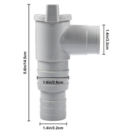 Pool Shut-off Valve with 32 mm, Shut-off Valve for Pools with 32 mm Hose Connection, Pool and Pool Pump Maintenance, Pool Maintenance Accessories with 6 x Hose Clamps, Maintenance Tap/Stopcock for