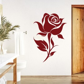 GRAZDesign Wandtattoo Rose Blüte Blume für Wohnzimmer, Küche, Flur, Auf Wand Schrank Tür - Wandaufkleber - 57x40cm / braun