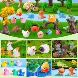 WIURGOHA 50 Pcs Mini Resin Animals 50 Styles Tiny Resin Animals Figurines Bulk for Fairy Garden Miniature Dollhouse Accessories Hide Crafts Decor
