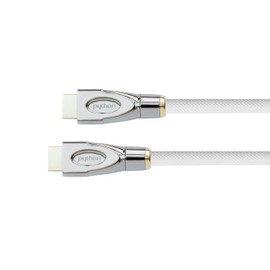 PYTHON Series PREMIUM High-Speed HDMI Connection Cable with Ethernet - 4K2K / UHD / Ultra HD @ 60 Hz - HDMI 2.0 - Copper Conductor, 3D, Triple Shielded, Nylon Braid - White - 5 m