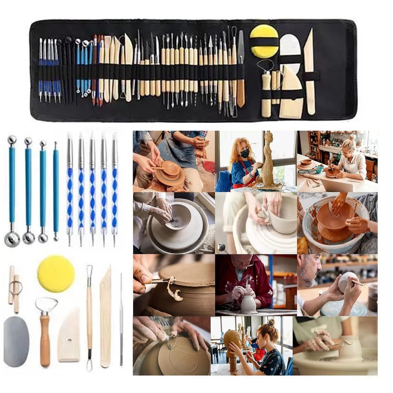 61-Piece Modelling Tool Set: Pottery Tool Clay Tool Set with