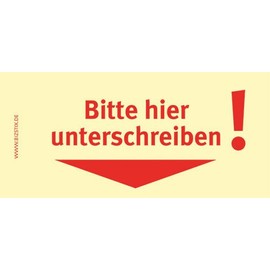 BIZSTIX® Business Sticky Notes "Bitte hier unterschreiben!"