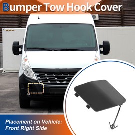 QUARKZMAN Towing Hook Cover Front Right Car Bumper Tow Hook Cover Towing Cover Cap Unpainted Fits Renault Master MK3 No. 511800537R - 1 Piece