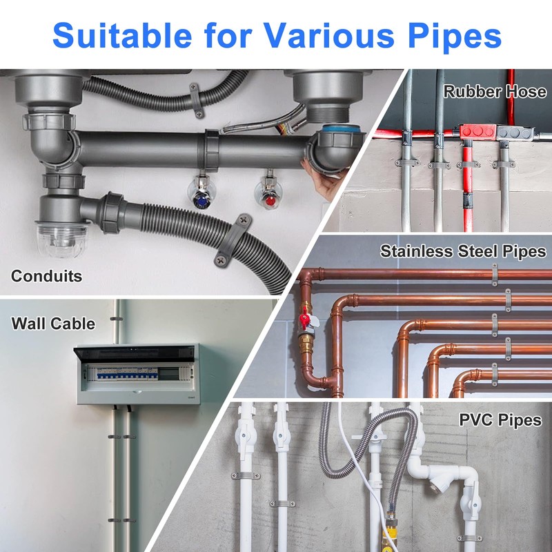 BENLIUDH 1-1/2 Inch PVC Pipe Strap, 2-Holes Conduit Pipe Clamps