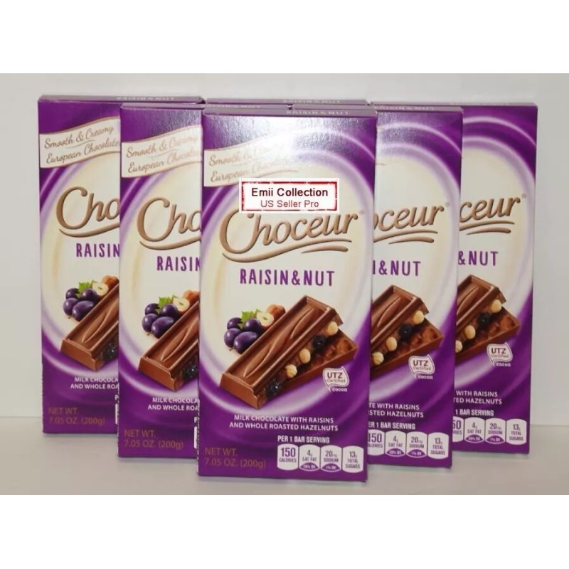 Choceur German Milk Chocolate with Raisins and Hazelnuts Bundle 7.05oz/200g