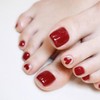 JUSTUSNX 24 Pcs Red Heart Shape Glitter Powder Press On