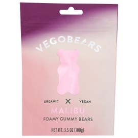Vegobears Malibu Foamy Gummy Bears, Cherry & Raspberry, Vegan, USDA Certified Organic, Non-GMO, 3.5 Oz (Pack of 10)