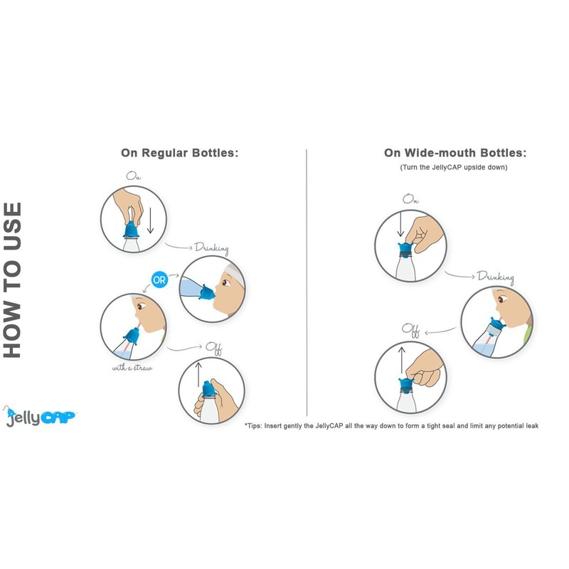 JellyCAP - One Drinking CAP, Any Bottle (3 Count) (Pink/Purple/Orange)