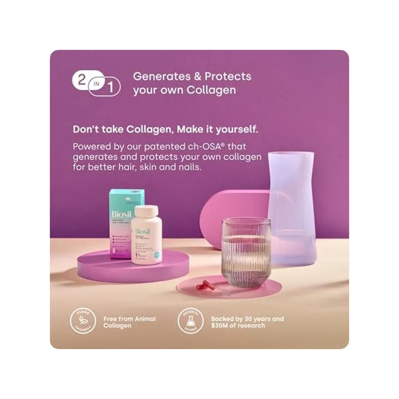 Biosil Cabello Y Uñas Fortalece Biotina 60 Cápsulas