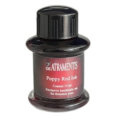 Poppy Red Premium Fountain Pen Bottled Ink by De Atramentis