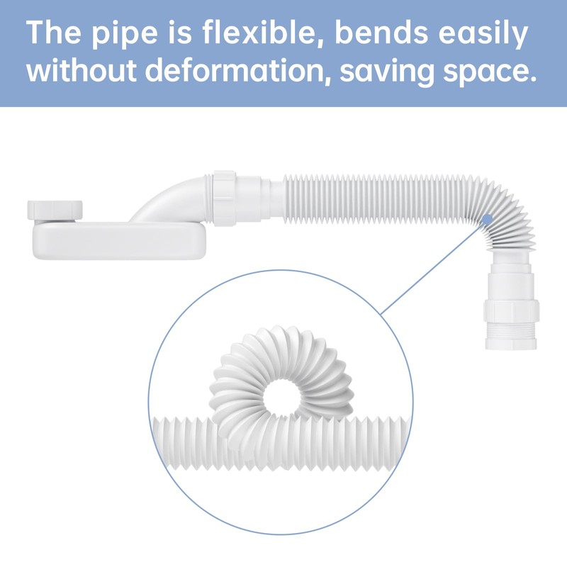 Oblectatio Low Profile Flexible Bathtub Shower Drain Pipe Kit -