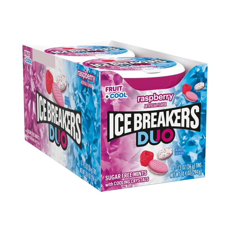 ICE BREAKERS Duo Fruit Plus Cool Raspberry Flavored Sugar Free