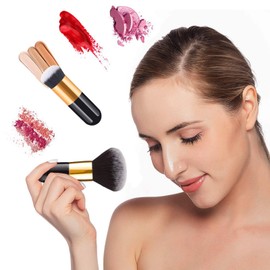 Flomiara 2PC Large Loose Powder Brush Multi Function Powder Makeup Wmoen Soft Blush Foundation Brush for Foundation Mineral Liquid or Powder, Does Not Prick The Skin