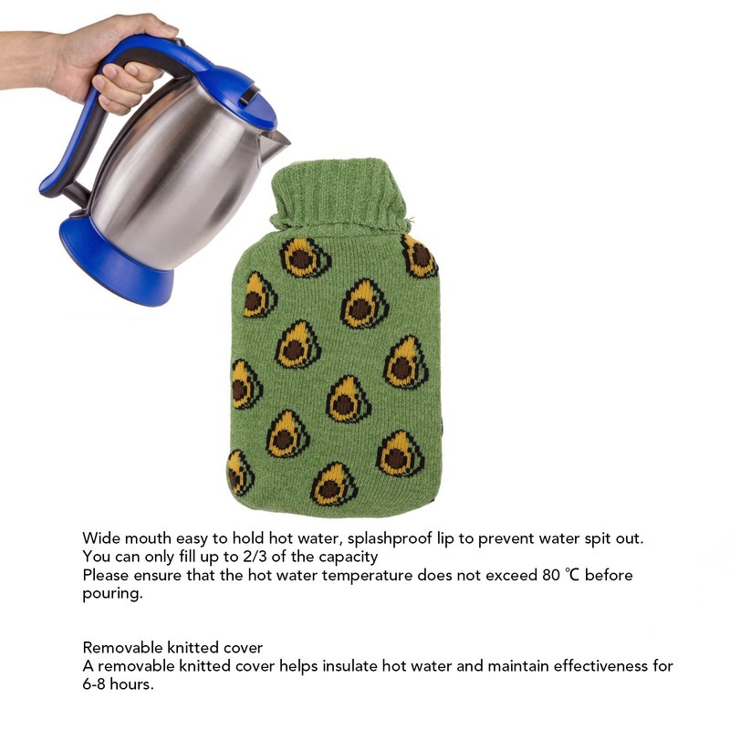 2000ML Hot Water Bottle Hot Water Bag with Soft Knitted