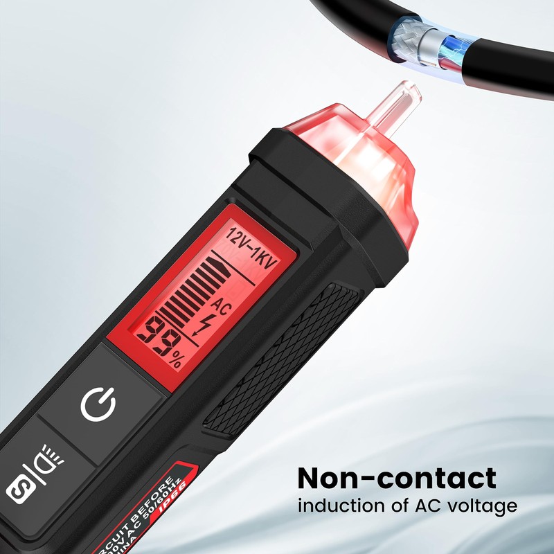KAIWEETS Voltage Tester/Non-Contact Voltage Tester with Signal Percentage, Dual Range