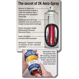 Eastwood 2K AeroSpray Automotive Under Hood Black Spray Paint | 12 oz Aerosol | 1 Pack