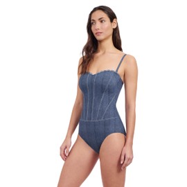 Profile by Gottex Women's Standard Jeans Print One Piece Bathing Suit