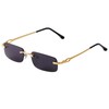 JUDOO Fashion Rimless Rectangle Sunglasses for Women Men Trendy Frameless