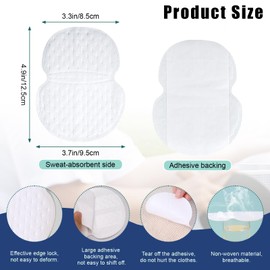 Premium Underarm Sweat Pads - Disposable Armpit Shields for Hyperhidrosis Invisible Protection Against Sweat Stains Unisex Underarm Guards Comfortable Unflavored, Non Visible (200 Pcs)