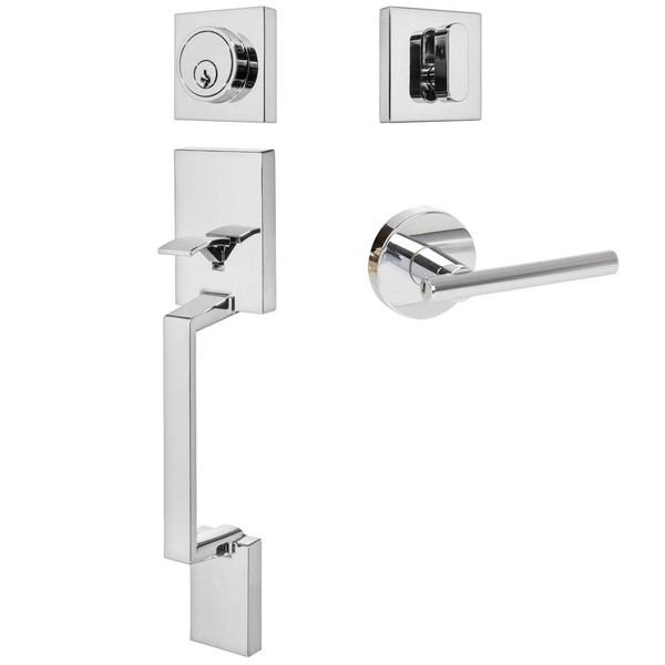Designers Impressions Keeneland Polished Chrome Handleset with Kain Interior Lever
