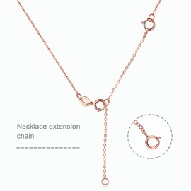 eMagTech Set of 2 Necklace Extension Chain S925 Sterling Silver Chain Extension Accessories for DIY Jewellery Making Necklace Bracelet, Rose Gold