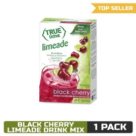TRUE LIME Black Cherry Limeade Drink Mix, 10 Packets, Made from Real Limes