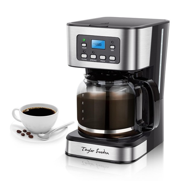 Taylor Swoden 12-Cup Programmable Coffee Maker, Regular & Strong Brew
