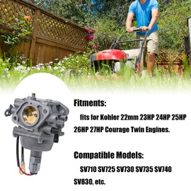 32 853 12-S Carburetor Fits for Kohler 3285304-S 3285306-S 3285308-S Carburetor for SV725 SV710 SV730 SV735 SV740 SV830 23HP 24HP 25HP 26HP 27HP Courage Engine with Fuel Pump