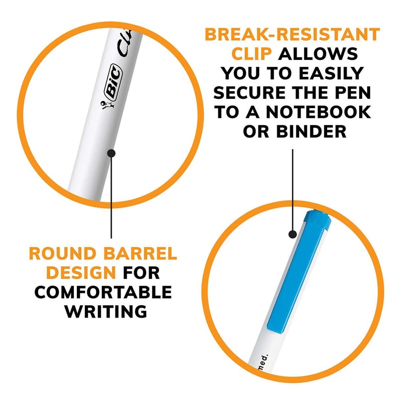 BIC Clic Stic Retractable Ballpoint Pen, Medium Point 1.0mm -