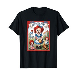 Children's Rag Doll Story Raggedy Ann Stories T-Shirt, Small, Black