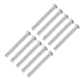 sourcing map Single Hole Clevis Pins,6mm x 60mm Flat Head Zinc-Plating Steel 10 Pcs